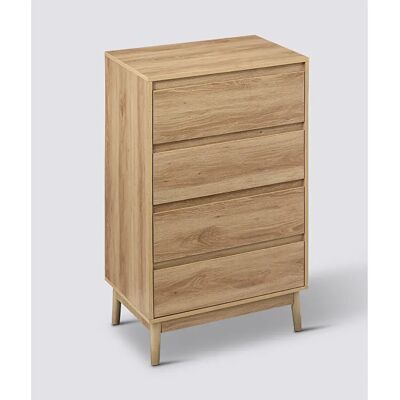 Pegane Commode 4 tiroirs - Beige - Publicité Pegane Commode 4 tiroirs - Beige - Publicité