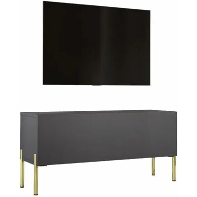 3xeliving Meuble TV - Anthracite et or - Publicité 3xeliving Meuble TV - Anthracite et or - Publicité