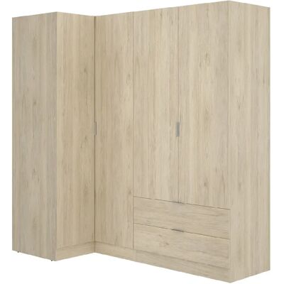 Pegane Armoire d'angle 4 portes - Beige - Publicité Pegane Armoire d'angle 4 portes - Beige - Publicité