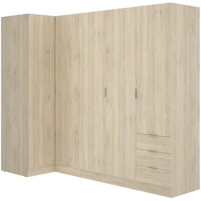 Pegane Armoire avec penderie - Chêne - Publicité Pegane Armoire avec penderie - Chêne - Publicité