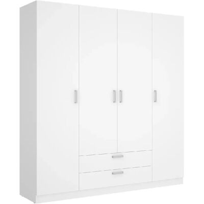 Pegane Armoire 4 portes - Blanc - Publicité Pegane Armoire 4 portes - Blanc - Publicité