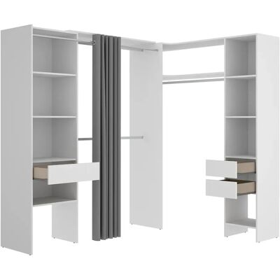 Pegane Armoire penderie tissu - Blanc - Publicité Pegane Armoire penderie tissu - Blanc - Publicité