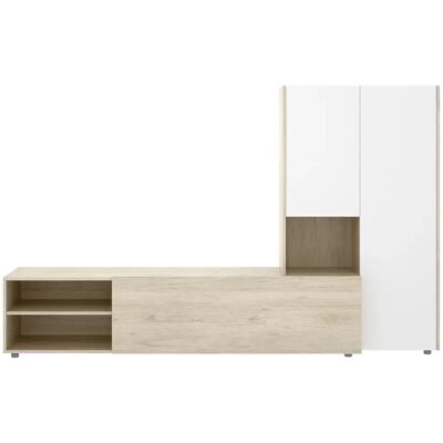 Pegane Ensemble meuble TV salon - Blanc - Publicité Pegane Ensemble meuble TV salon - Blanc - Publicité