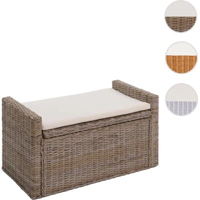Mendler Coffre de rangement en rotin - Gris - Publicité Mendler Coffre de rangement en rotin - Gris - Publicité