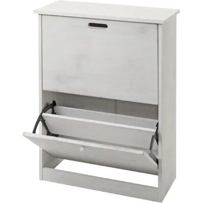DECOSHOP26 - Zapatero 81x60x25 cm - Blanc vieilli - Paulownia MDF - Chaussures - Publicité DECOSHOP26 - Zapatero 81x60x25 cm - Blanc vieilli - Paulownia MDF - Chaussures - Publicité