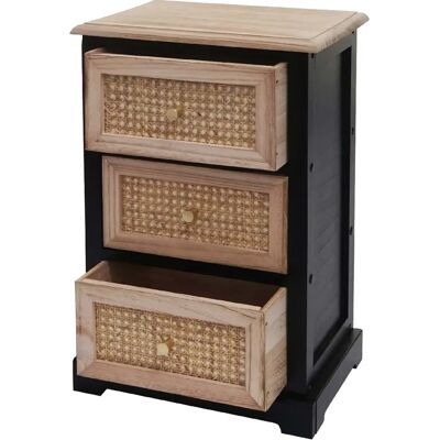 Decoshop26 Commode bois et rotin - Marron - Publicité Decoshop26 Commode bois et rotin - Marron - Publicité