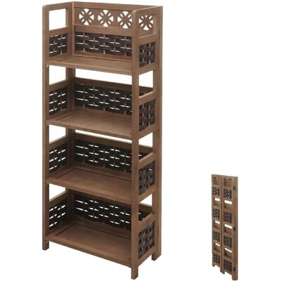 Decoshop26 Étagère pliable 4 niveaux - Marron foncé - Publicité Decoshop26 Étagère pliable 4 niveaux - Marron foncé - Publicité
