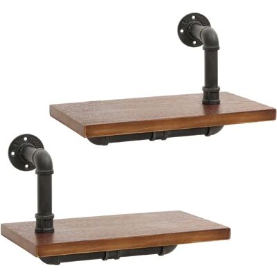 DÉCOSHOP26 - Industrial 2-pack - Acier et Pin - Étagère murale - Publicité DÉCOSHOP26 - Industrial 2-pack - Acier et Pin - Étagère murale - Publicité