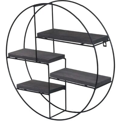 Decoshop26 Étagère murale suspendue - Gris foncé - Publicité Decoshop26 Étagère murale suspendue - Gris foncé - Publicité