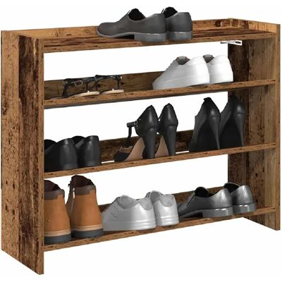 vidaXL Étagère à chaussures vieux bois 80x25x62 cm - Publicité vidaXL Étagère à chaussures vieux bois 80x25x62 cm - Publicité