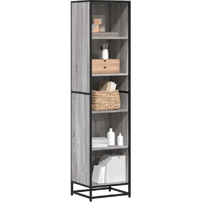 vidaXL Bibliothèque gris - 40x35x170,5 cm - Publicité vidaXL Bibliothèque gris - 40x35x170,5 cm - Publicité