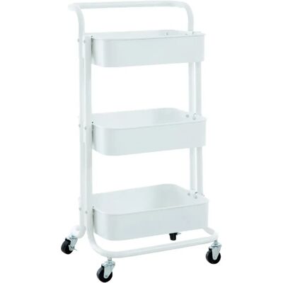 Décoshop26 100003066 Blanc métal Chariot de service 3 niveaux - Publicité Décoshop26 100003066 Blanc métal Chariot de service 3 niveaux - Publicité