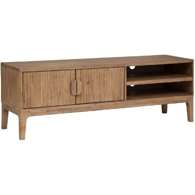 ATMOSPHERA Meuble TV 2 portes en bois SABOR - Beige - Publicité ATMOSPHERA Meuble TV 2 portes en bois SABOR - Beige - Publicité