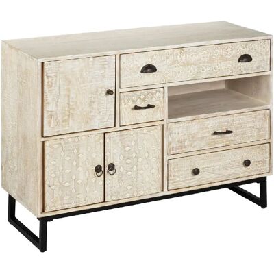 ATMOSPHERA Buffet 3 portes et 4 tiroirs en bois AJAY - Beige - Publicité ATMOSPHERA Buffet 3 portes et 4 tiroirs en bois AJAY - Beige - Publicité