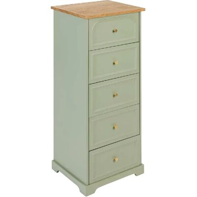 ATMOSPHERA Chiffonnier 5 tiroirs en bois MOHEA - Vert céladon - Publicité ATMOSPHERA Chiffonnier 5 tiroirs en bois MOHEA - Vert céladon - Publicité