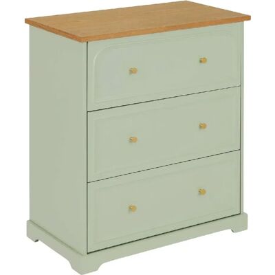ATMOSPHERA Commode 3 tiroirs en bois MOHEA - Vert céladon - Publicité ATMOSPHERA Commode 3 tiroirs en bois MOHEA - Vert céladon - Publicité