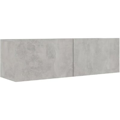 Helloshop26 meuble TV mural modulable - Gris - Publicité Helloshop26 meuble TV mural modulable - Gris - Publicité