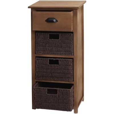 Decoshop26 Commode en bois - Marron foncé - Publicité Decoshop26 Commode en bois - Marron foncé - Publicité