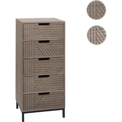 Mendler Commode design 5 tiroirs - Marron - Publicité Mendler Commode design 5 tiroirs - Marron - Publicité