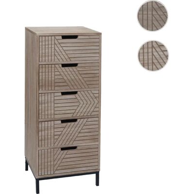 Mendler Commode 5 tiroirs - Marron - Publicité Mendler Commode 5 tiroirs - Marron - Publicité