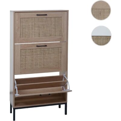 Mendler Armoire à chaussures rotin - Naturel - Publicité Mendler Armoire à chaussures rotin - Naturel - Publicité