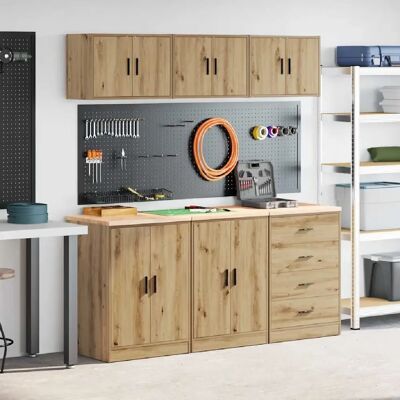 vidaXL Armoires garage 6 pcs - Chêne artisanal - Publicité vidaXL Armoires garage 6 pcs - Chêne artisanal - Publicité