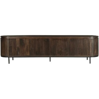 Moloo MENTON-Meuble TV 210 cm en bois massif brun - Publicité Moloo MENTON-Meuble TV 210 cm en bois massif brun - Publicité