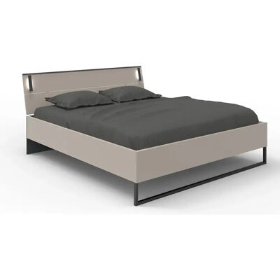 Pegane Lit adulte 180x200 cm - Gris - Publicité Pegane Lit adulte 180x200 cm - Gris - Publicité