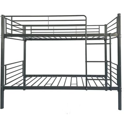 Pegane Lit superposé en métal coloris gris, couchage 90x190 cm - Longueur 200 x profondeur 97 x hauteur 161 cm - Publicité Pegane Lit superposé en métal coloris gris, couchage 90x190 cm - Longueur 200 x profondeur 97 x hauteur 161 cm - Publicité
