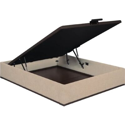 Sommier Lit Coffre Epeda Élite - Chenillé Grège 160x200 - Double Plateau - Publicité Sommier Lit Coffre Epeda Élite - Chenillé Grège 160x200 - Double Plateau - Publicité
