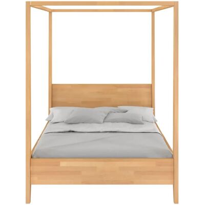 Visby Lit en bois de hêtre avec baldaquin CANOPY / 160 x 200 cm, couleur naturelle - Publicité Visby Lit en bois de hêtre avec baldaquin CANOPY / 160 x 200 cm, couleur naturelle - Publicité