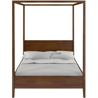 Visby Lit en bois de hêtre avec baldaquin CANOPY / 160 x 200 cm, couleur noyer - Publicité Visby Lit en bois de hêtre avec baldaquin CANOPY / 160 x 200 cm, couleur noyer - Publicité