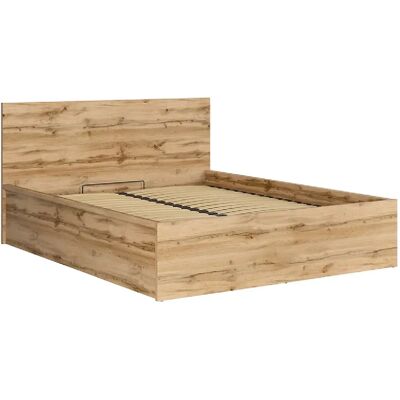 Pegane Lit adule 160x200 Lit coffre 2 place avec sommier et rangement, coloris Chêne wotan - Longueur 204,5 x Profondeur 169 x Hauteur 95/40,5 cm - Publicité Pegane Lit adule 160x200 Lit coffre 2 place avec sommier et rangement, coloris Chêne wotan - Longueur 204,5 x Profondeur 169 x Hauteur 95/40,5 cm - Publicité