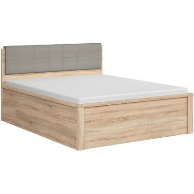 Pegane Lit adulte 160 cm avec tête de lit rembourrée capitonnée gris et 2 tiroirs de rangement - Longueur 208 x Largeur 168 x Hauteur 50-100 cm - Publicité Pegane Lit adulte 160 cm avec tête de lit rembourrée capitonnée gris et 2 tiroirs de rangement - Longueur 208 x Largeur 168 x Hauteur 50-100 cm - Publicité