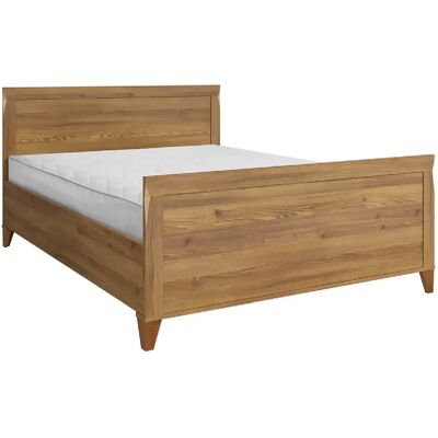 Pegane Lit adule double 140x200 lit 2 places coloris Mélèze doré - Longueur 204,5 x Profondeur 145,5 x Hauteur 78,5-102,5 cm - Publicité Pegane Lit adule double 140x200 lit 2 places coloris Mélèze doré - Longueur 204,5 x Profondeur 145,5 x Hauteur 78,5-102,5 cm - Publicité