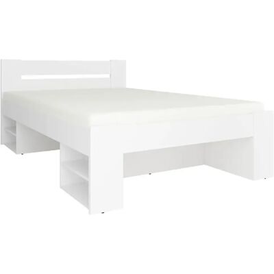 Pegane Lit simple 1 place 140 x 200 cm pour enfant avec des étagères de rangement coloris Blanc - Longueur 204,5 x Largeur 145,5 x Hauteur 47,5-85,5 cm - Publicité Pegane Lit simple 1 place 140 x 200 cm pour enfant avec des étagères de rangement coloris Blanc - Longueur 204,5 x Largeur 145,5 x Hauteur 47,5-85,5 cm - Publicité
