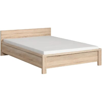 Pegane Lit adulte 140x200 coloris chêne Sonoma - Longueur 206,5 x Largeur 148 x Hauteur 35-60,5 cm - Publicité Pegane Lit adulte 140x200 coloris chêne Sonoma - Longueur 206,5 x Largeur 148 x Hauteur 35-60,5 cm - Publicité