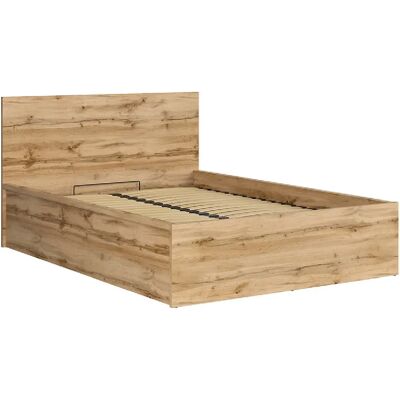 Pegane Lit adule 140x200 Lit coffre 2 place avec sommier et rangement, coloris Chêne wotan - Longueur 204,5 x Profondeur 149 x Hauteur 95/40,5 cm - Publicité Pegane Lit adule 140x200 Lit coffre 2 place avec sommier et rangement, coloris Chêne wotan - Longueur 204,5 x Profondeur 149 x Hauteur 95/40,5 cm - Publicité