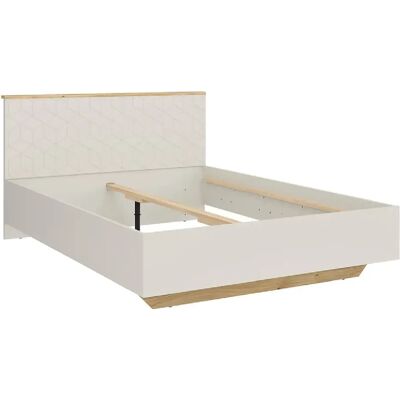 Pegane Lit double 160x200 lit adulte 2 places , coloris Chêne mauvella/Beige - Longueur 210,5 x Profondeur 167 x Hauteur 110/42,5 cm - Publicité Pegane Lit double 160x200 lit adulte 2 places , coloris Chêne mauvella/Beige - Longueur 210,5 x Profondeur 167 x Hauteur 110/42,5 cm - Publicité