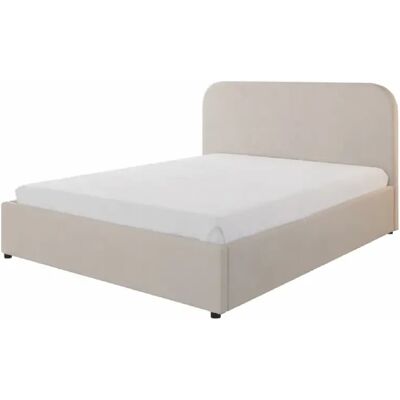Concept Usine Lit avec coffre de rangement 140x190cm velours beige HOUSTON - Publicité Concept Usine Lit avec coffre de rangement 140x190cm velours beige HOUSTON - Publicité