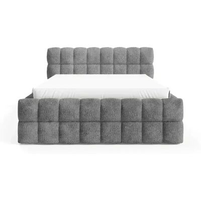 Casanova Lit coffre tissu bouclette Gris foncé 160x200cmcm - Publicité Casanova Lit coffre tissu bouclette Gris foncé 160x200cmcm - Publicité
