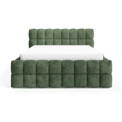 Casanova Lit coffre tissu bouclette Vert 160x200cmcm - Publicité Casanova Lit coffre tissu bouclette Vert 160x200cmcm - Publicité
