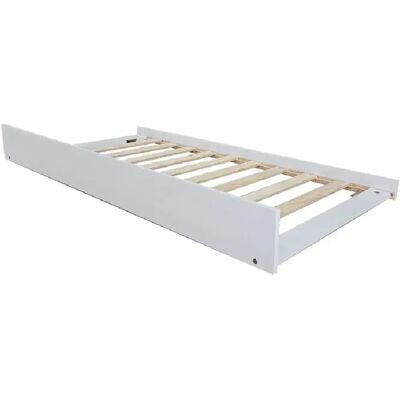 Pegane Cadre coulissant bas pour lit gigogne ou lit superposé coloris blanc grisé - Publicité Pegane Cadre coulissant bas pour lit gigogne ou lit superposé coloris blanc grisé - Publicité