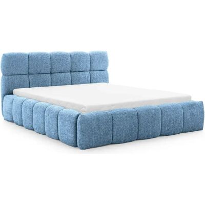 Casanova Lit coffre tissu bouclette 140x200cm Bleu - Publicité Casanova Lit coffre tissu bouclette 140x200cm Bleu - Publicité