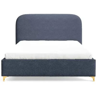 Casanova Lit coffre tissu chenille 140x200cm Bleu - Publicité Casanova Lit coffre tissu chenille 140x200cm Bleu - Publicité