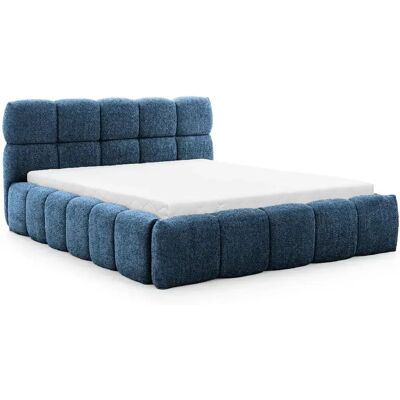 Casanova Lit coffre tissu bouclette 140x200cm Bleu foncé - Publicité Casanova Lit coffre tissu bouclette 140x200cm Bleu foncé - Publicité
