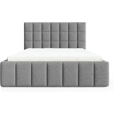 Casanova Lit coffre tissu chenille 140x200cm Gris foncé - Publicité Casanova Lit coffre tissu chenille 140x200cm Gris foncé - Publicité