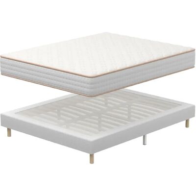 TEENO Ensemble Matelas en Mousse+ Lit Sommier Tapissier Déco 160x200cm - Publicité TEENO Ensemble Matelas en Mousse+ Lit Sommier Tapissier Déco 160x200cm - Publicité