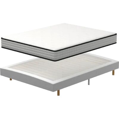 TEENO Ensemble 160x200 cm Matelas en Mousse+ Lit Sommier Tapissie - Publicité TEENO Ensemble 160x200 cm Matelas en Mousse+ Lit Sommier Tapissie - Publicité