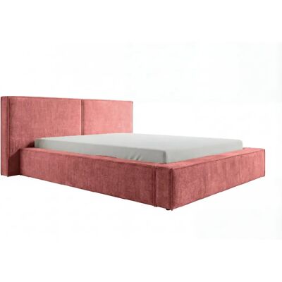 Casanova Lit coffre tissu velours Rose 160x200cm - Publicité Casanova Lit coffre tissu velours Rose 160x200cm - Publicité